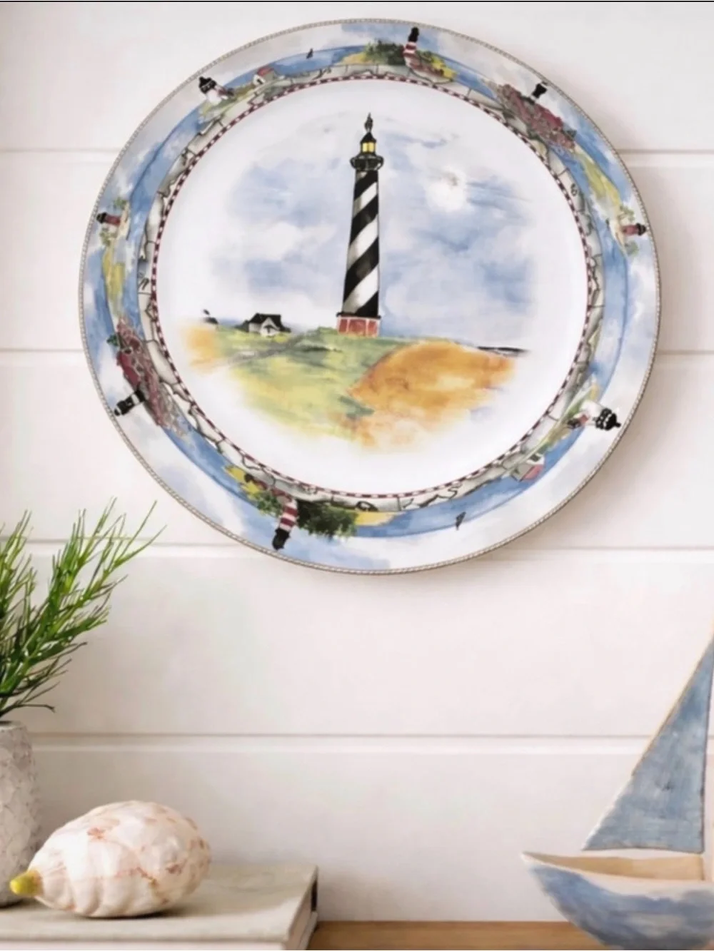 American Atelier Lighthouse Scenic Decorative Porcelain Plate